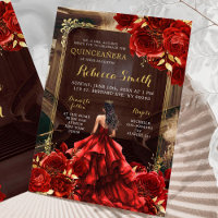Elégant Palais Royal Bright Red Roses Quinceañera