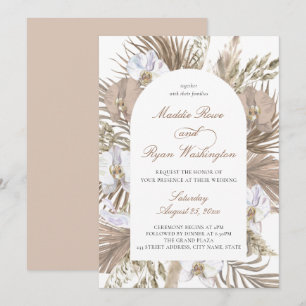Invitation Élégant Pampas Pampas Pampas Rose & Tan Boho Maria