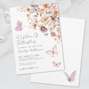 Invitation Élégant Papillon Fleurs Sauvages Baby Shower de Ma