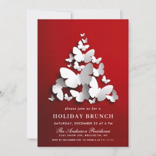 Invitation Élégant papillon Monarque NOËL BRUNCH VACANCES