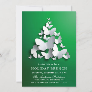 Invitation Élégant papillon Monarque NOËL BRUNCH VACANCES