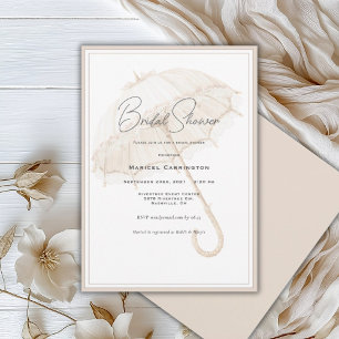 Invitation Élégant Parapluie Aquarelle Vintage Enterrement de