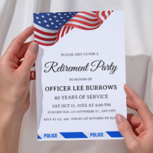 Invitation Élégant parti de retraite de la police
