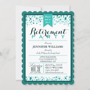Invitation Élégant parti de retraite verte Turquoise