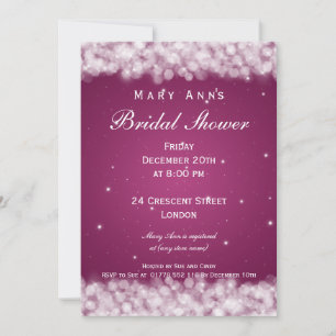 Invitation Élégant parti Fête de l'mariée Sparkle Pink Berry