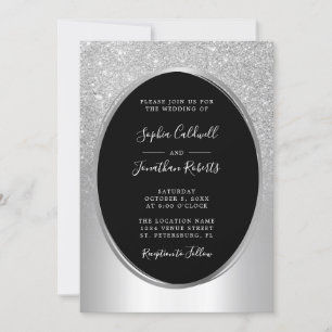 Invitation Élégant Parties scintillant d'argent tout en un Ma