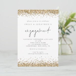 Invitation Elegant Parties scintillant Gold Script Partie d'e