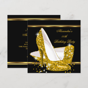 Invitation Élégant Parties scintillant Or Glamor Haut talon N