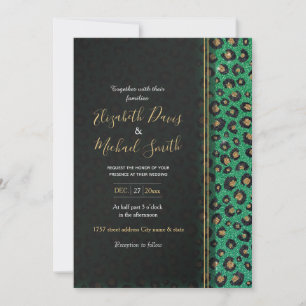 Invitation Élégant Parties scintillant verte Black Gold Empre
