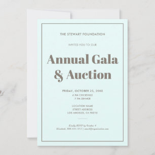 Invitation Élégant Pastel Aqua Blue Minimalist Business Event