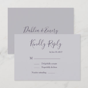 Invitation Elégant pastel lilac gris gris gris moderne mariag