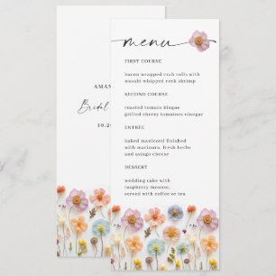 Invitation Elégant Pastel Pink Fleur sauvage Fête des mariées