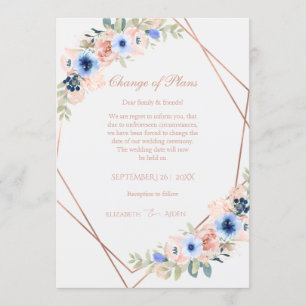 Invitation Elegant Peach Blue Wedding Collection