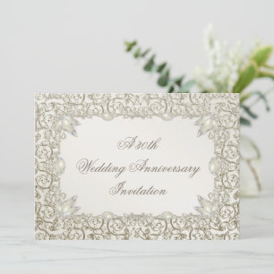 Invitation Elegant Pearl 30e anniversaire de Mariage