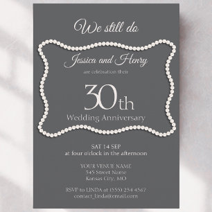 Invitation Elegant Pearl 30ème anniversaire de mariage Nous s