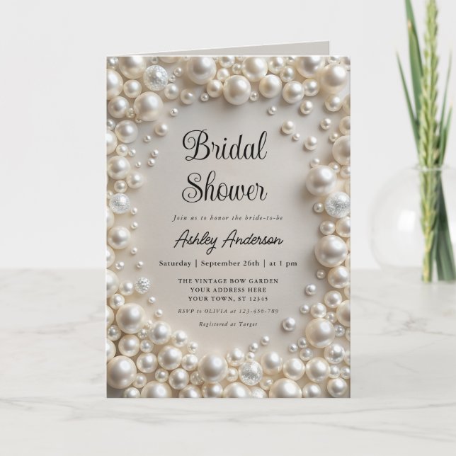 Invitation Elegant Pearls Bridal Show (Devant)