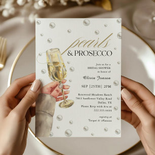 Invitation Elégant perles et Fête des mariées de brunch de Pr