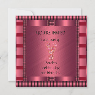 Invitation Elegant Pink Black Stripe