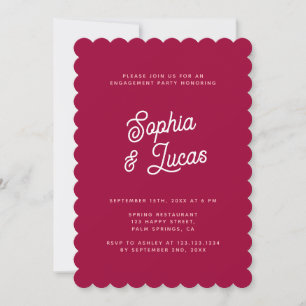 Invitation Élégant Pink élégant Retro Engagement Party
