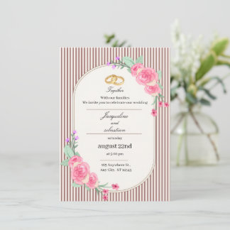 Invitation Elegant Pink Floral Wedding