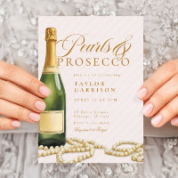 Elegant Pink Gold Pearls & Prosecco Fête des marié