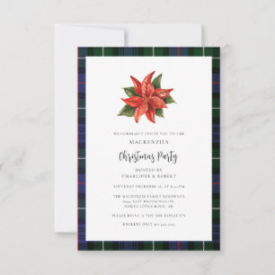 Invitation Élégant Plaid MacKenzie Noël Party Tartan