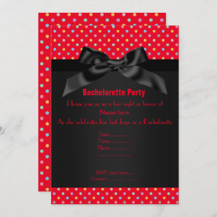 Invitation ÉLÉGANT PLAN Rouge BACHELORETTE