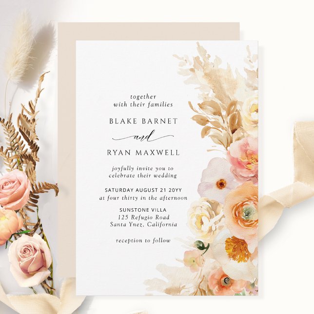 Invitation Elégant, Poche simple, Mariage de crème blanche (Créateur téléchargé)