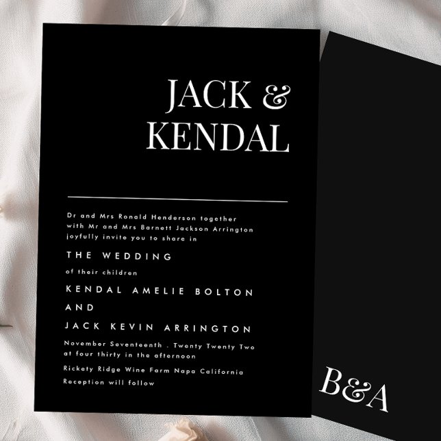 Invitation Élégant Premium | Mariage de noms modifiables (Créateur téléchargé)