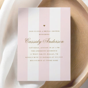 Invitation Élégant Preppy moderne Fête des mariées en bande r