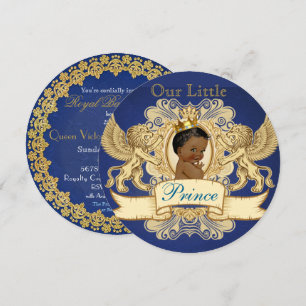 Invitation Élégant Prince Royal Blue and Gold d'Afrique