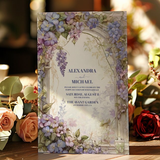 Invitation Élégant Purple Wisteria Flowers Mariage (Créateur téléchargé)
