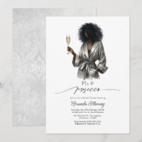 Élégant pyjama en satin argenté et Prosecco pour e