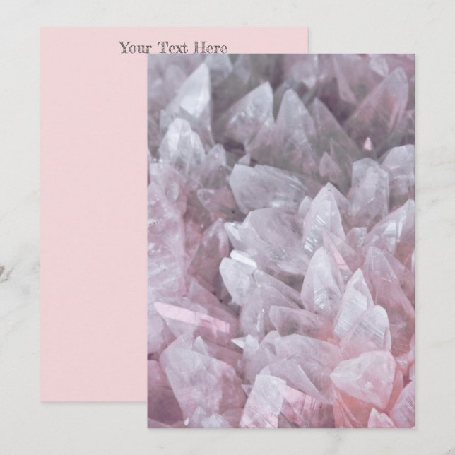 Invitation Elégant Quartz rose Gem Esprit corps esprit énergi (Devant / Derrière)