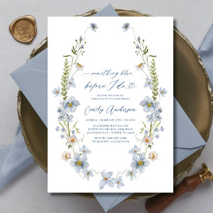 Invitation Élégant quelque chose de bleu avant de faire Fête