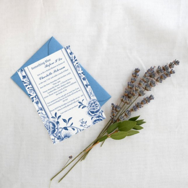 Invitation Élégant quelque chose de bleu avant de faire Fête  (Créateur téléchargé)