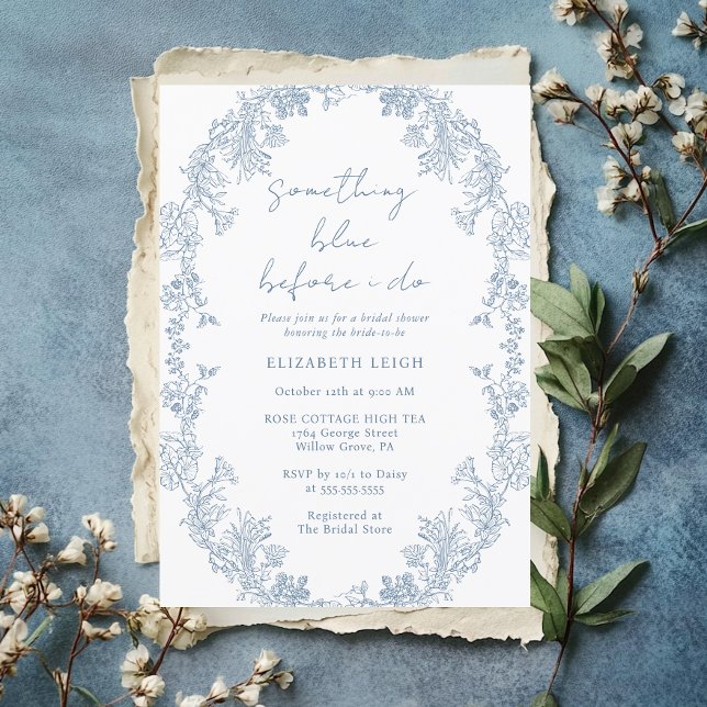 Invitation Élégant quelque chose de bleu avant de faire Fête  (Créateur téléchargé)