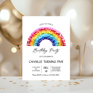 Invitation Elegant Rainbow Birthday party