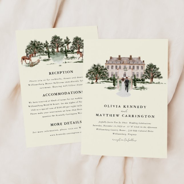 Invitation Élégant Ranch Country Manor tout en un (Créateur téléchargé)