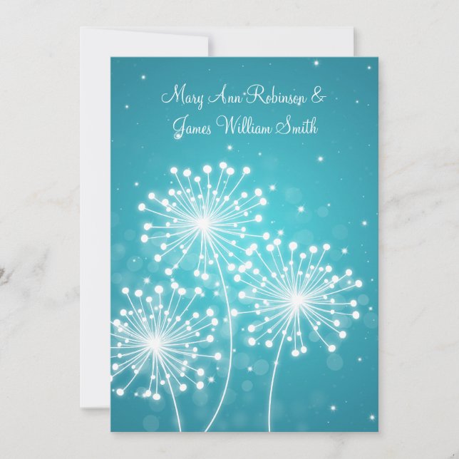 Invitation Élégant Réception Été Étincelant Turquoise (Devant)