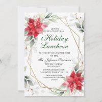 Elegant Red Poinsettia Christmas Holiday Luncheon