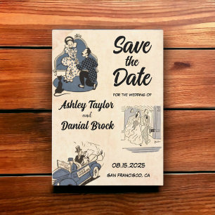 Invitation Elégant Retro Vieux Mariage romantique Enregistrer