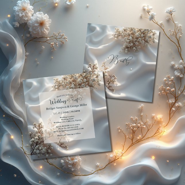 Invitation Elegant romantic babys breath floral wedding (Créateur téléchargé)