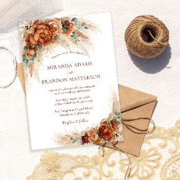 Invitation Elegant Romantic Floral Boho Wedding