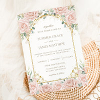 Élégant Romantique Soft Blush Rose Floral Mariage
