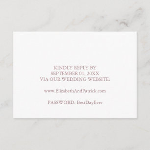 Invitation Elégant Rose Calligraphie Mariage Site Web RSVP Ca