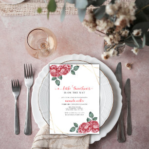 Invitation Élégant Rose  Chérie Valentine Baby shower