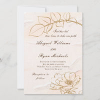 Élégant Rose de moutarde rose Feuille Mariage chré
