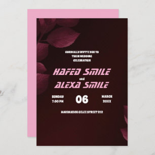 Invitation Elégant rose et design floral et Mariage de  en