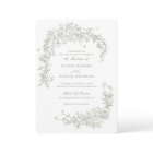 Élégant Rose Floral Sage Green Mariage Monogramme